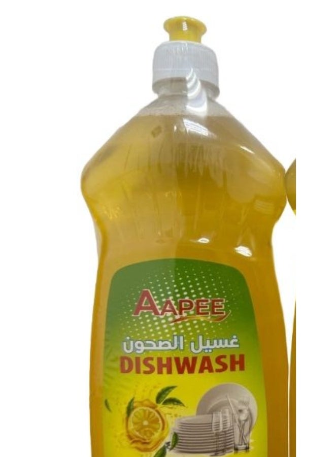 سائل غسل الأطباق AAPEE سعة 1 لتر (عبوة من 24) – تركيبة قوية لإزالة الدهون لتنظيف الأطباق ببريق - Image 2